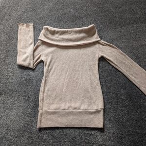 Elegant Off-Shoulder Beige Sweater